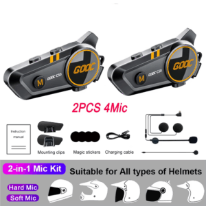 Motorrad Helm Intercom Bluetooth 5.3 – Wasserdichtes Headset mit Gegensprechfunktion & Musik